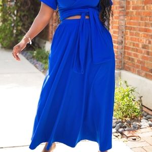 1X REBDOLLS Maxi Skirt with pockets Royal Blue